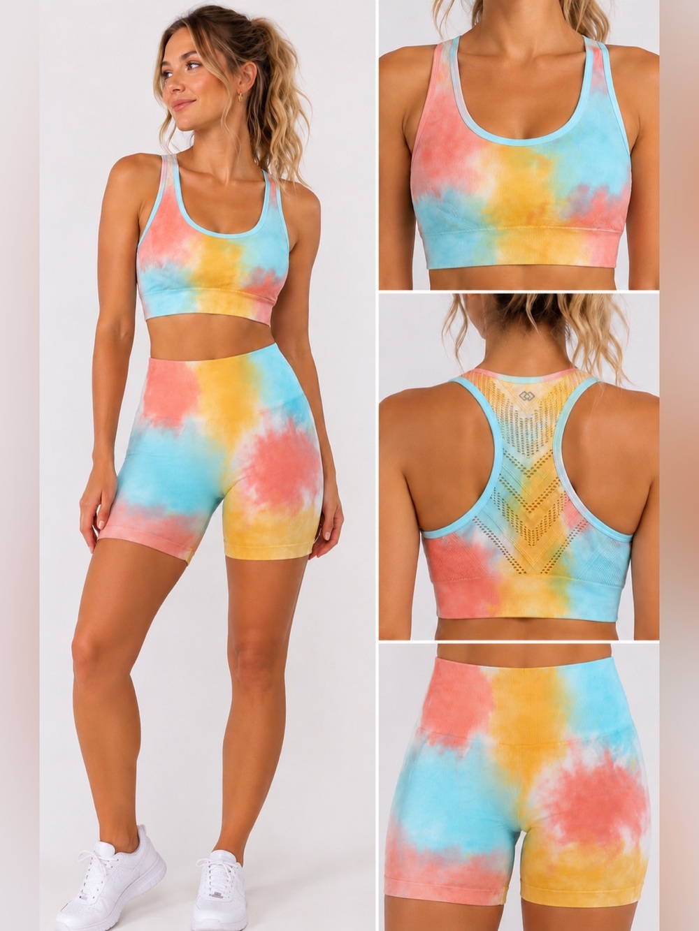 🌈 NWT Maxxim Tie Dye Seamless Activewear Set – Size Small